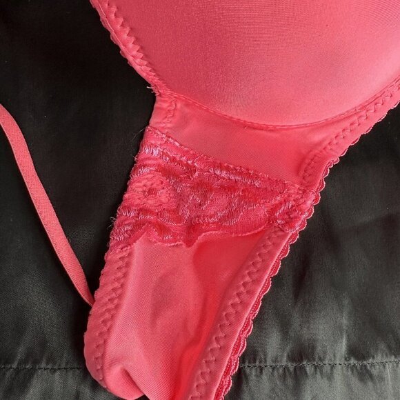 Affata Pink Bra Silky Lace Detail Convertible Removable Straps Push Up - Picture 5 of 11